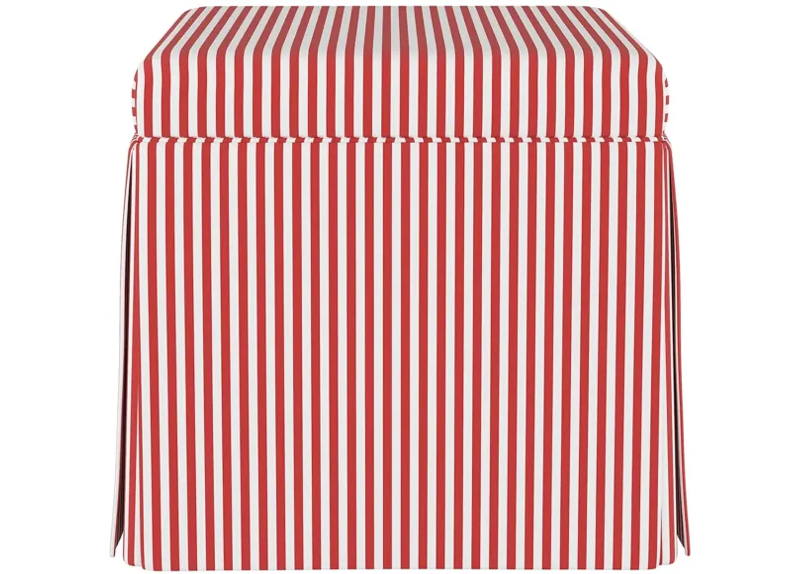 Merry Storage Ottoman in Candy Stripe Red by Skyline