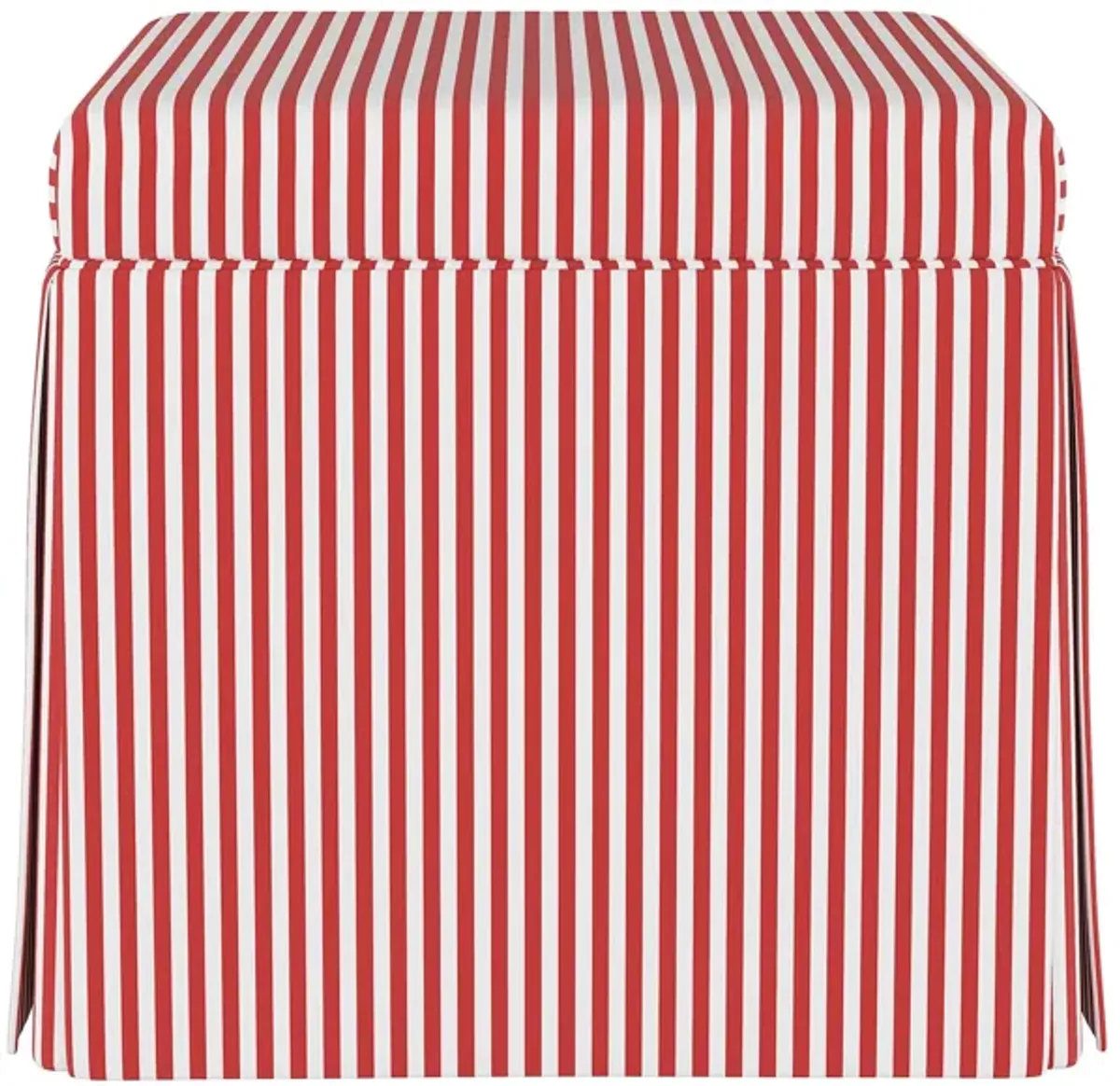 Merry Storage Ottoman in Candy Stripe Red by Skyline