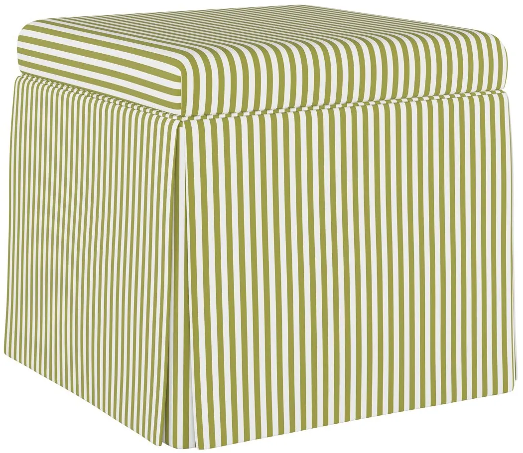 Merry Storage Ottoman in Candy Stripe Olive by Skyline