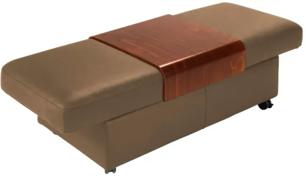 Stressless Sapphire Leather Storage Ottoman w/ Table