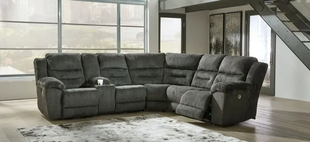 Nettington 3-pc. Power Reclining Sectional in Smoke by Ashley Furniture