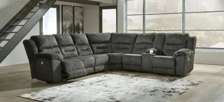 Nettington 4-pc. Power Reclining Sectional in Smoke by Ashley Furniture