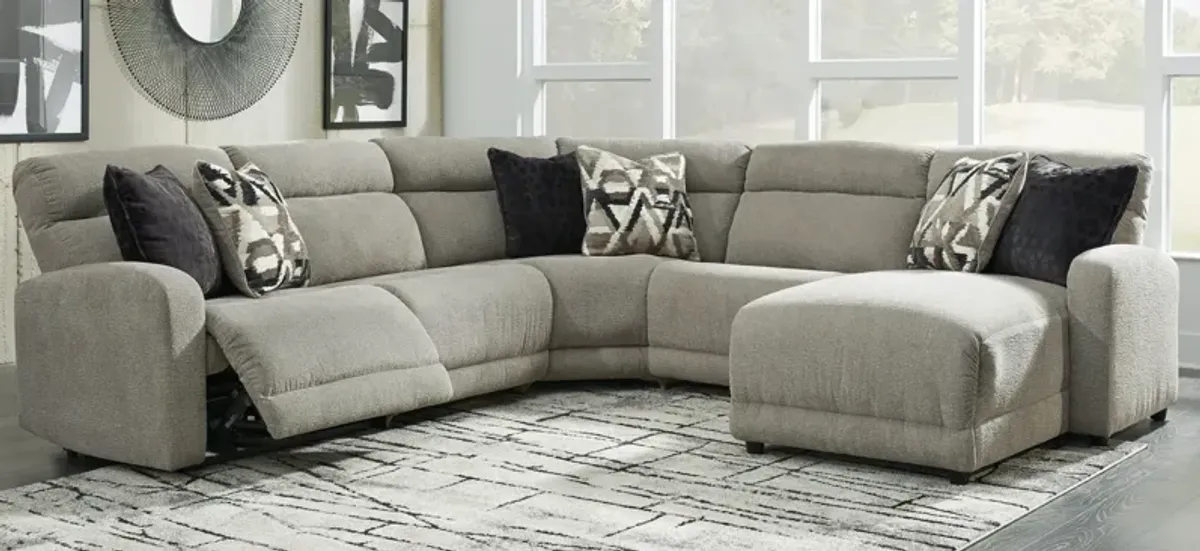 Colleyville 5-pc. Power Reclining Sectional with Chaise in Stone by Ashley Furniture