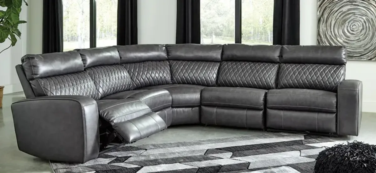 Samperstone 5-pc. Power Reclining Sectional in Gray by Ashley Furniture