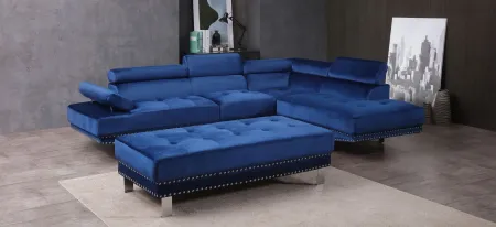Derek 2-pc Sectional in Navy Blue by Glory Furniture