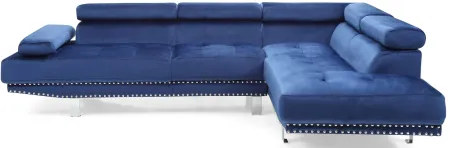 Derek 2-pc Sectional in Navy Blue by Glory Furniture