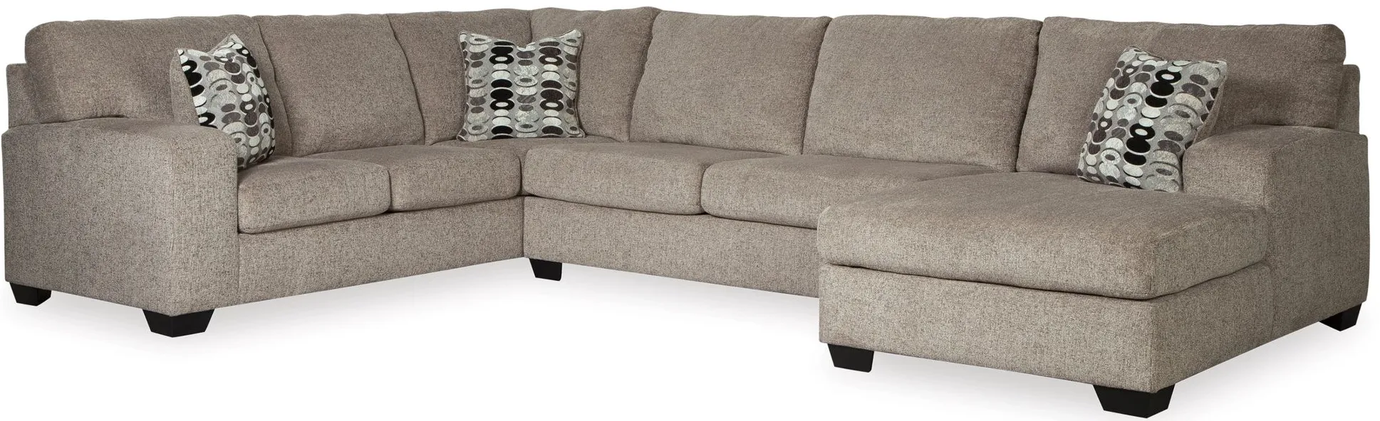 Ballinasloe 3-pc. Sectional with Chaise in Platinum by Ashley Furniture
