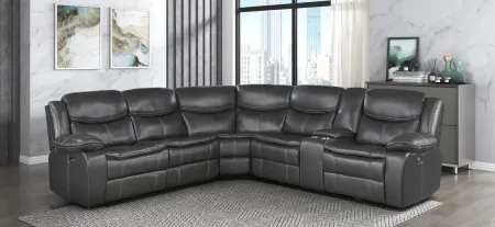 Berenson 3pc. Power Reclining Sectional in Dark Gray by Homelegance