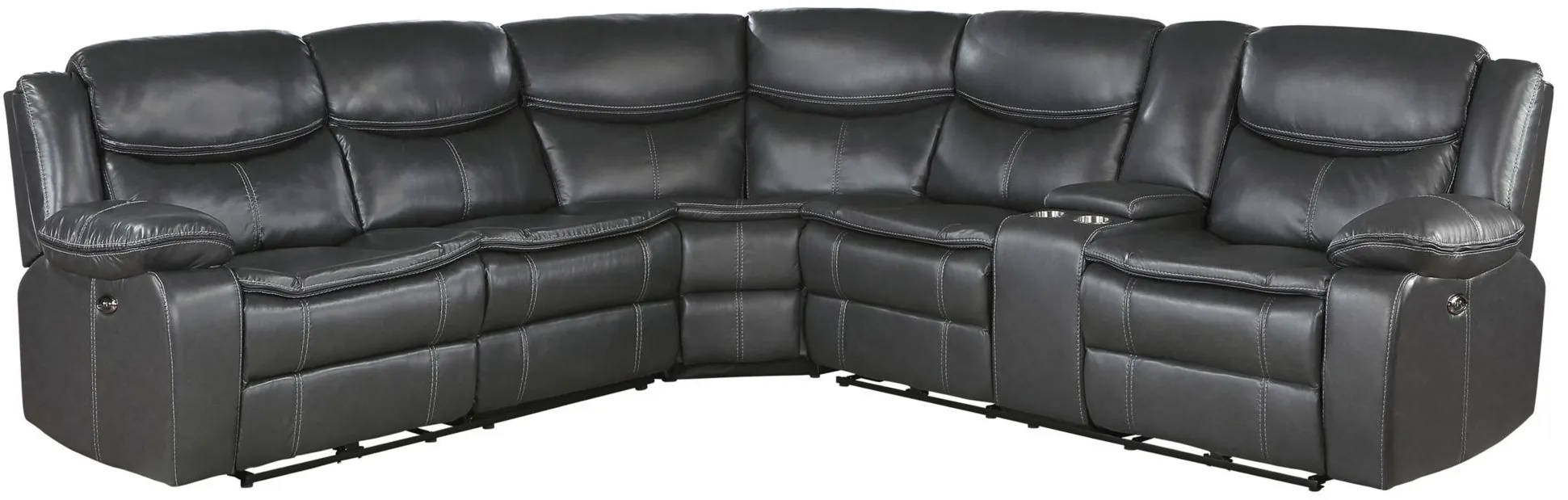 Berenson 3-pc. Power Reclining Sectional in Dark Gray by Homelegance
