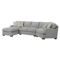 Analiese Sectional in Dove Gray by Emerald Home Furnishings