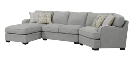 Analiese Sectional in Dove Gray by Emerald Home Furnishings