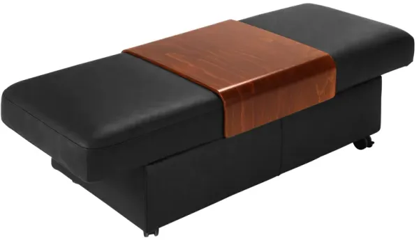 Stressless Sapphire Leather Storage Ottoman w/ Table