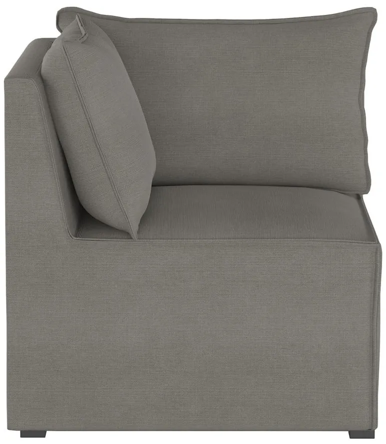Stacy III Corner Chair in Linen Grey by Skyline