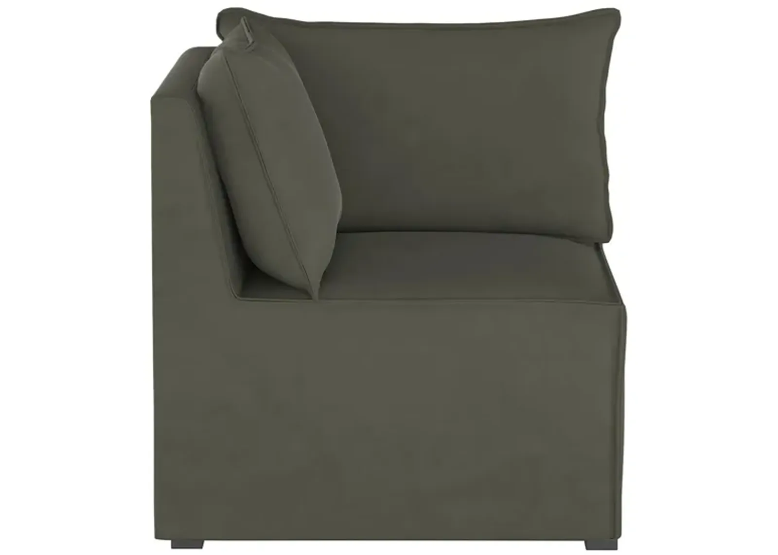 Stacy III Corner Chair in Velvet Pewter by Skyline