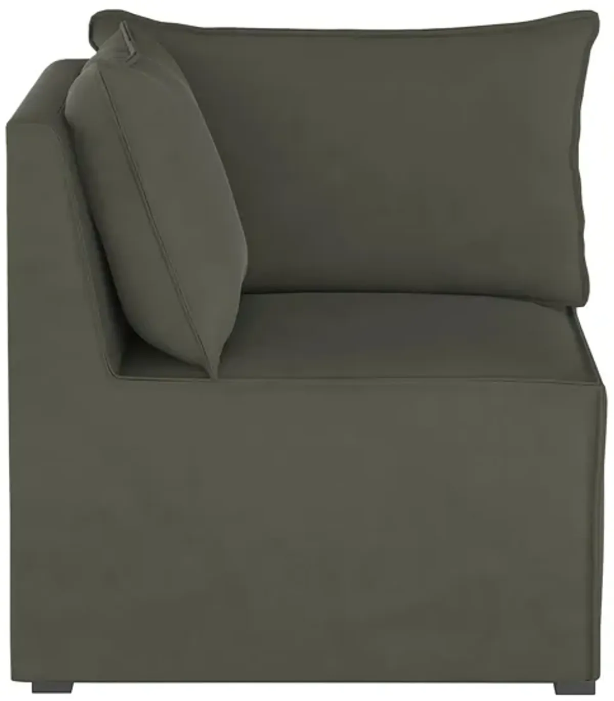 Stacy III Corner Chair in Velvet Pewter by Skyline