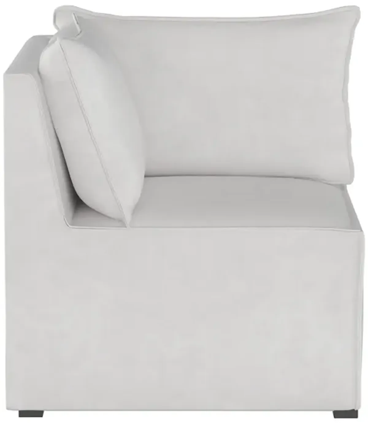 Stacy III Corner Chair in Velvet White by Skyline