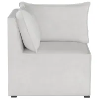 Stacy III Corner Chair in Velvet White by Skyline