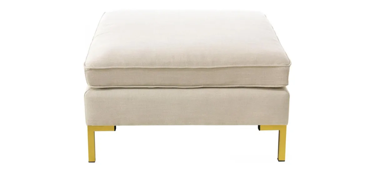 Stacy Ottoman in Linen Talc by Skyline