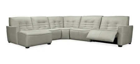 Reaux 5-pc. Sectional w/2 Power Recliners in Grey by Hooker Furniture