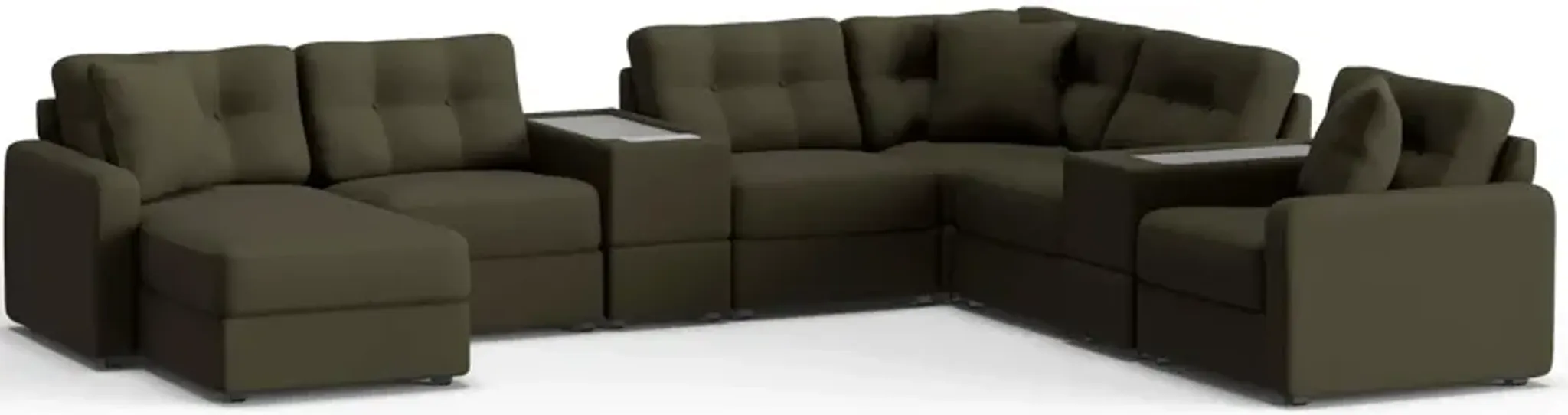 Modularone 8 Pc Sectional W One Power Console Raymour And Flanigan ...