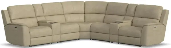 Henrick 7-pc. Triple Power Leather Sectional