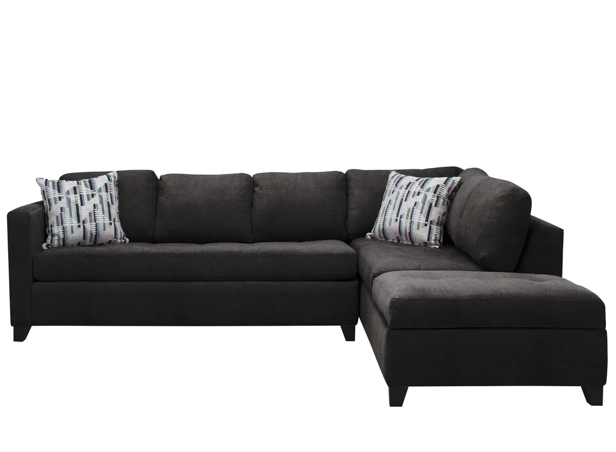 Dexter 2-pc. Sofa Chaise w/Queen Sleeper in Pepper by Jonathan Louis