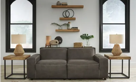 Allena 2-pc. Sectional Loveseat in Gunmetal by Ashley Furniture
