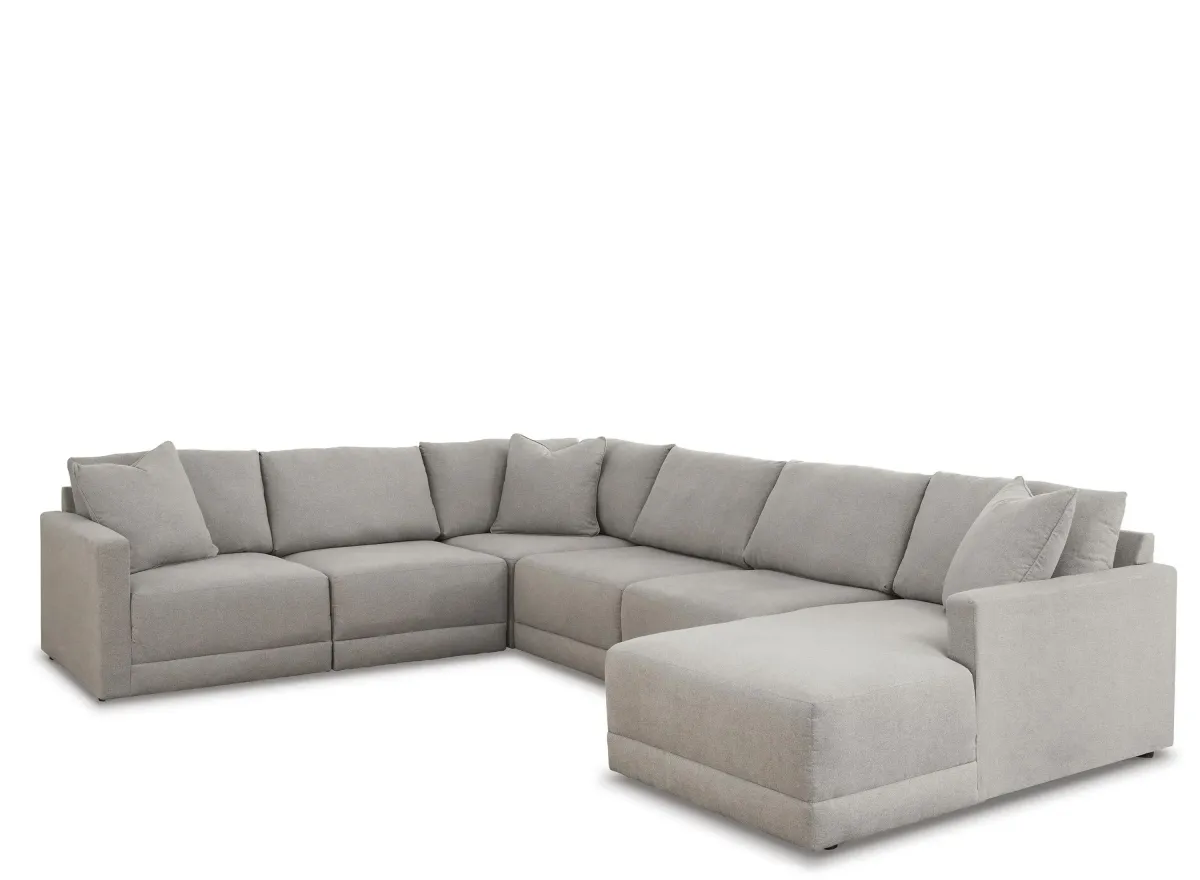 Katany 6-pc. Chaise Sectional in Shadow by Ashley Furniture