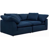 Puff Slipcover 2-pc..Sectional in Navy Blue by Sunset Trading