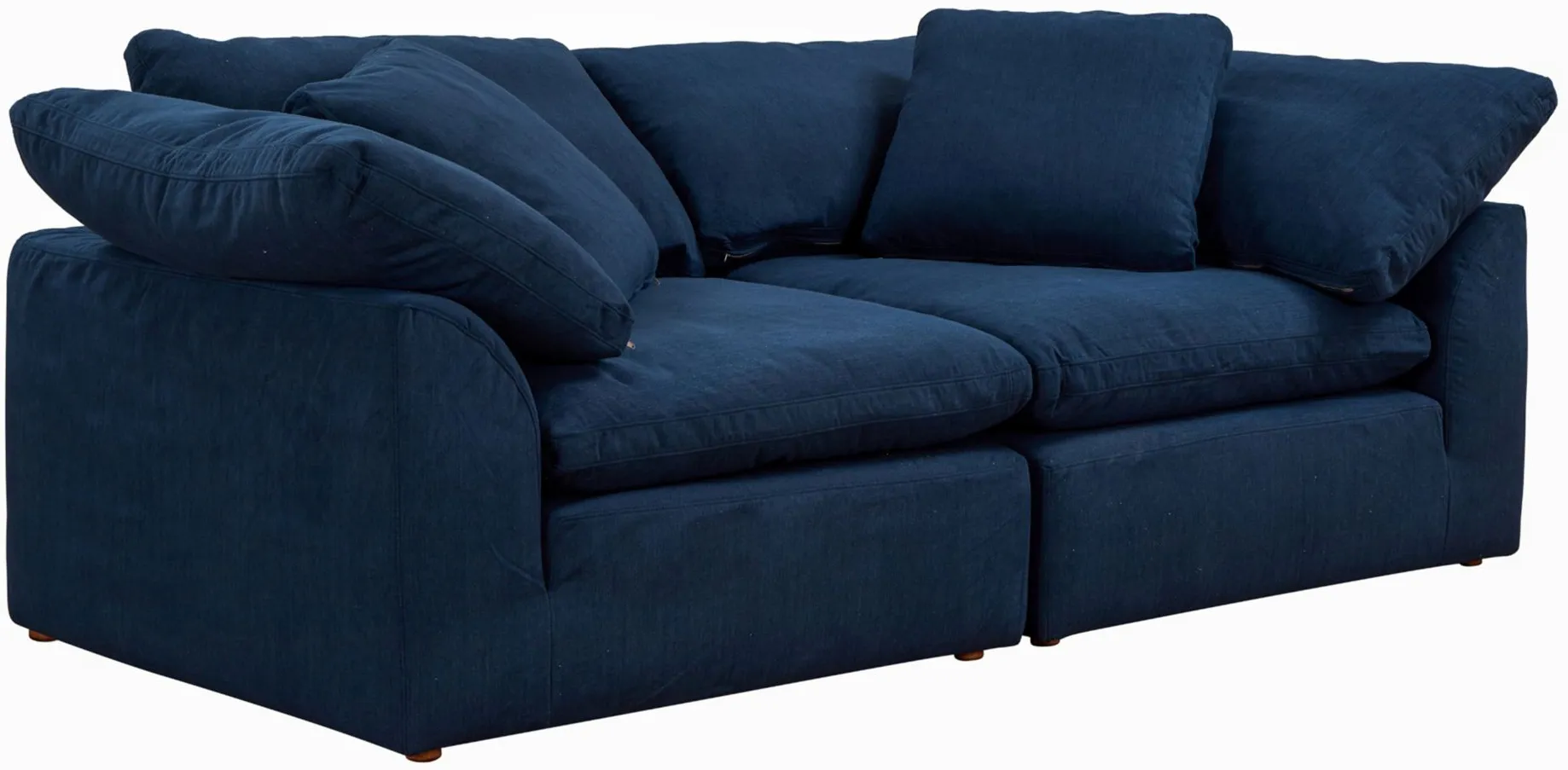 Puff Slipcover 2-pc.Sectional in Navy Blue by Sunset Trading
