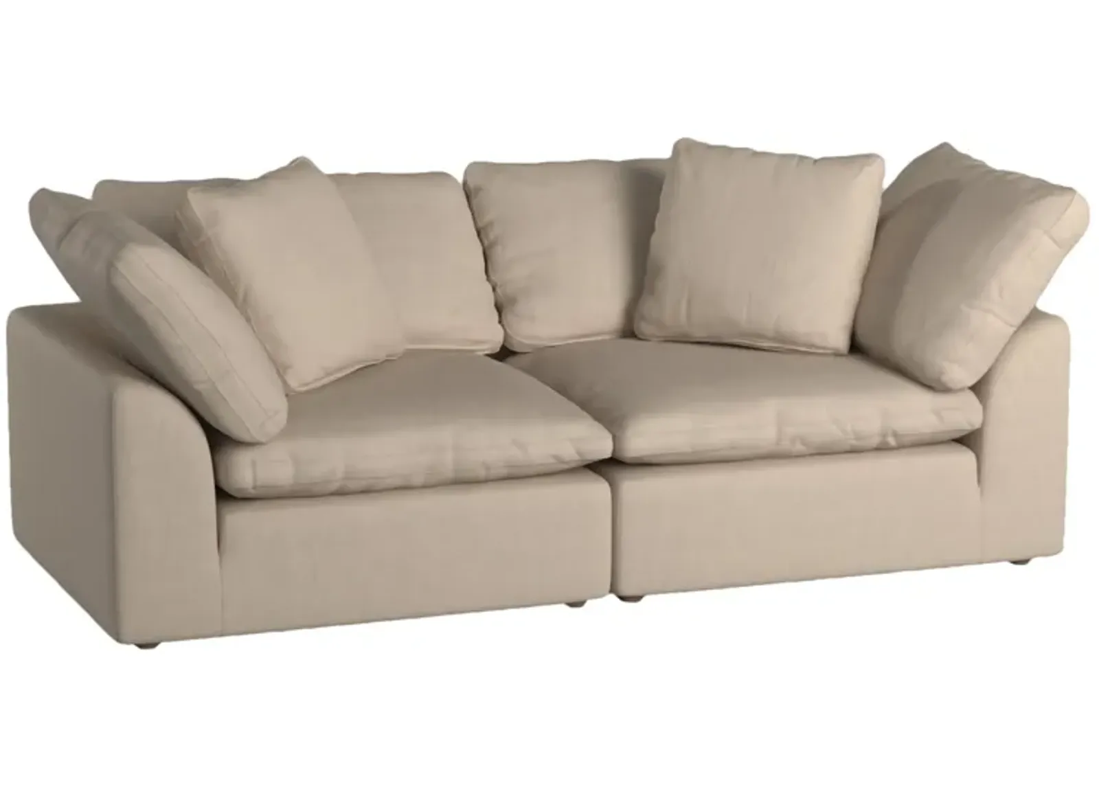 Puff Slipcover 2-pc.Sectional in Tan by Sunset Trading