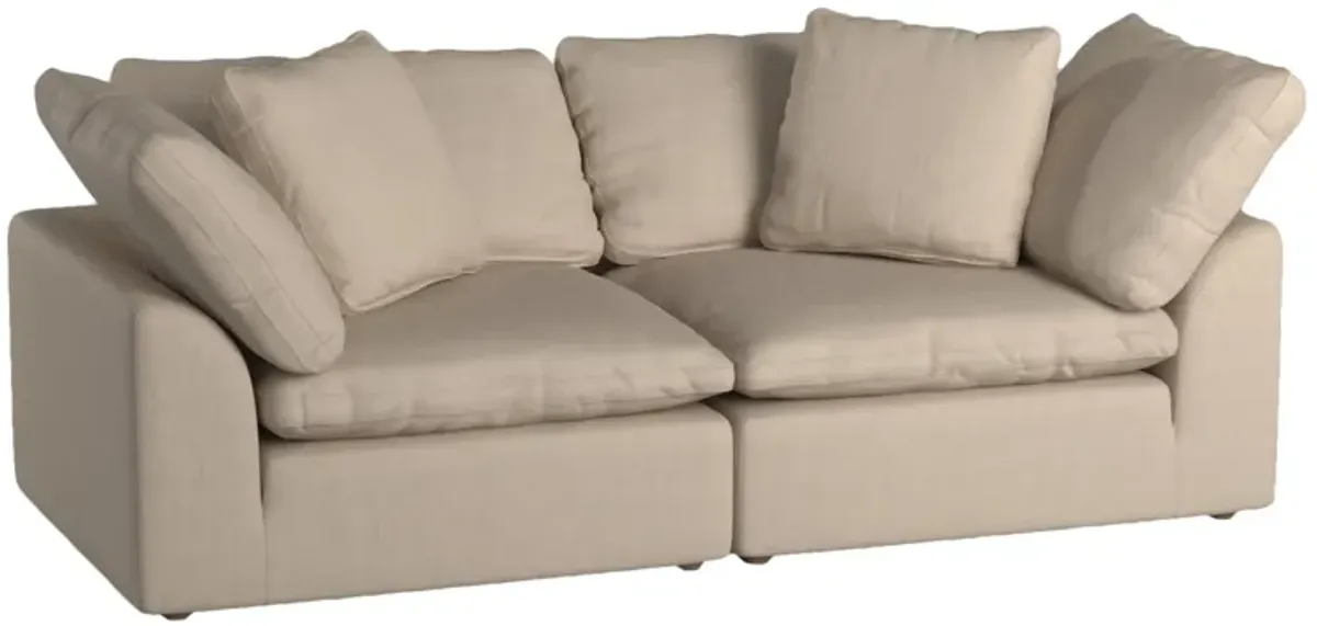 Puff Slipcover 2-pc.Sectional in Tan by Sunset Trading