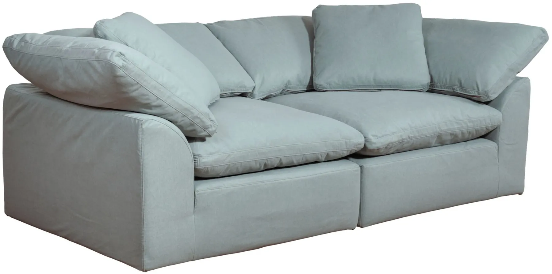 Puff Slipcover 2-pc.Sectional in Ocean Blue by Sunset Trading