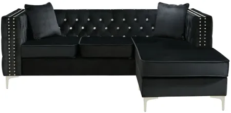 Paige Sofa Chaise in Black by Glory Furniture