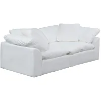 Puff Slipcover 2-pc..Sectional in White by Sunset Trading