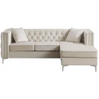 Paige Sofa Chaise in Ivory by Glory Furniture