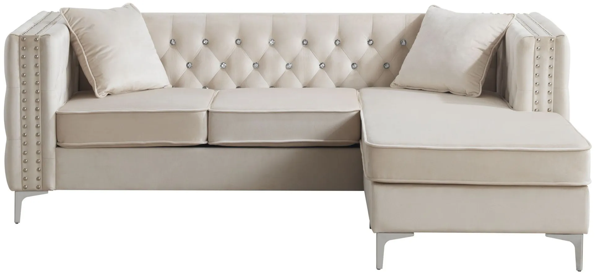 Paige Sofa Chaise in Ivory by Glory Furniture