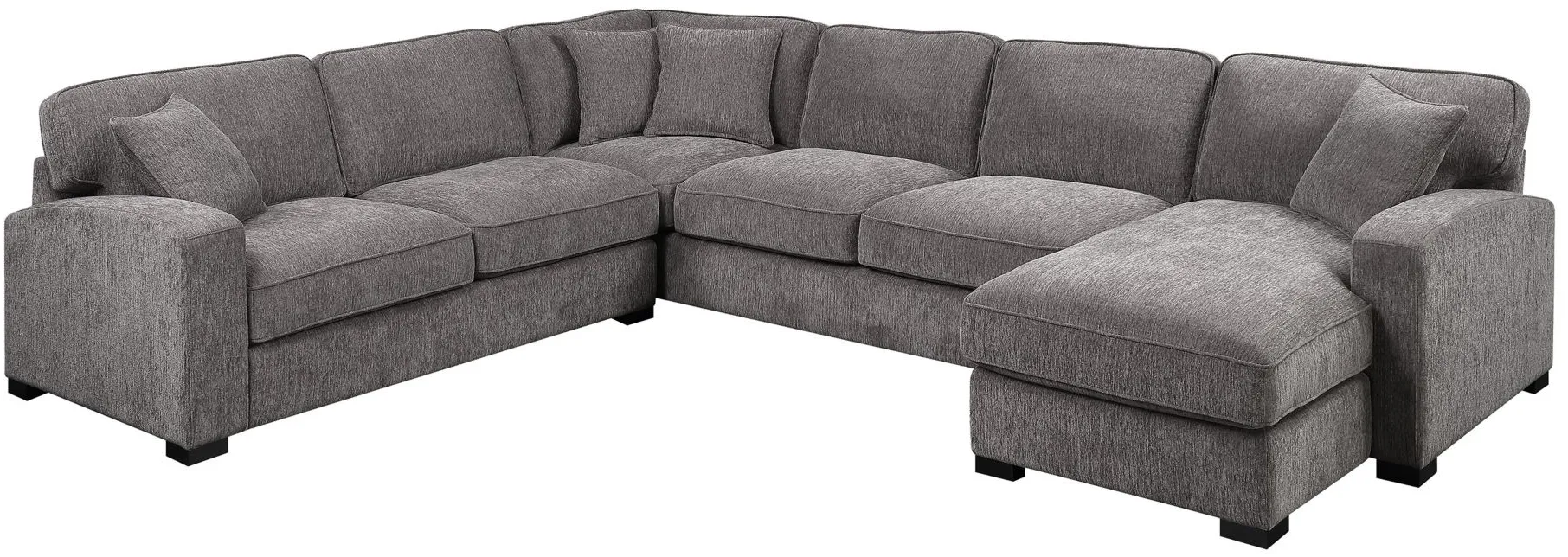 Repose 3-pc. Sectional in Dark Gray by Emerald Home Furnishings