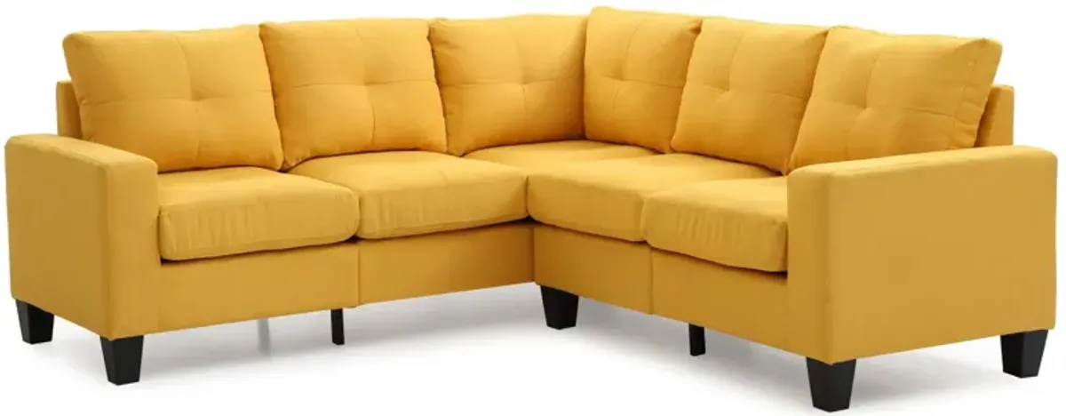 Newbury Sectional Sofa in Yellow by Glory Furniture