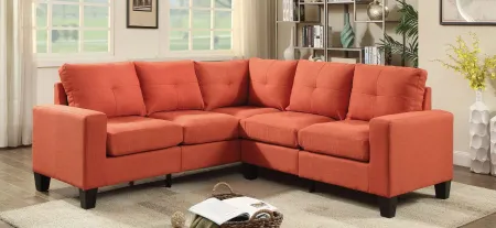 Newbury Sectional Sofa in Orange by Glory Furniture