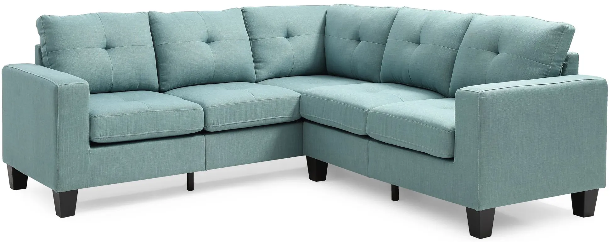 Newbury Sectional Sofa in Teal by Glory Furniture