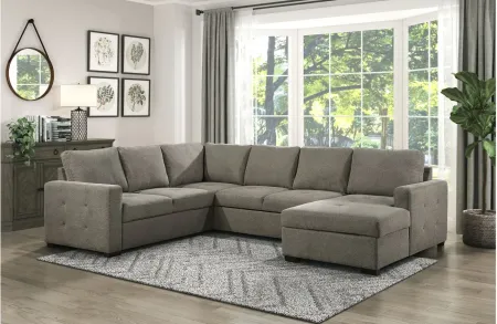 Malcolm 3-pc. Sectional with Hidden Storage in Brown by Homelegance