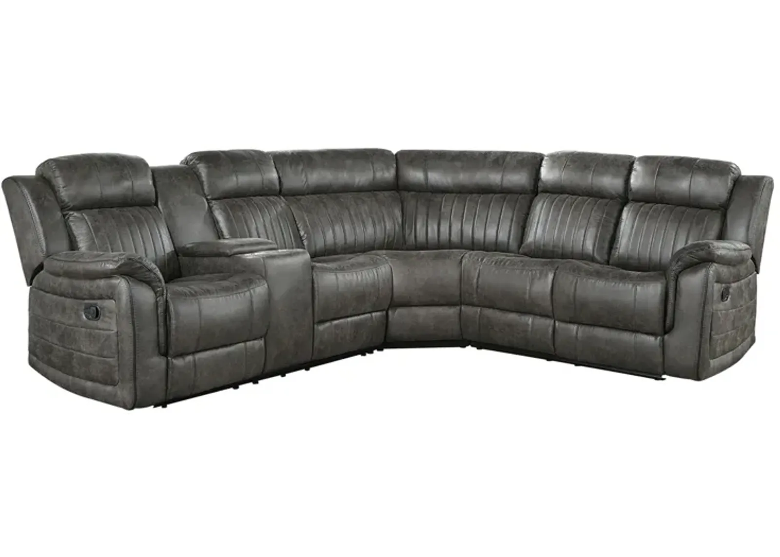 Spivey 3-pc. Reclining Sectional in Brownish Gray by Homelegance