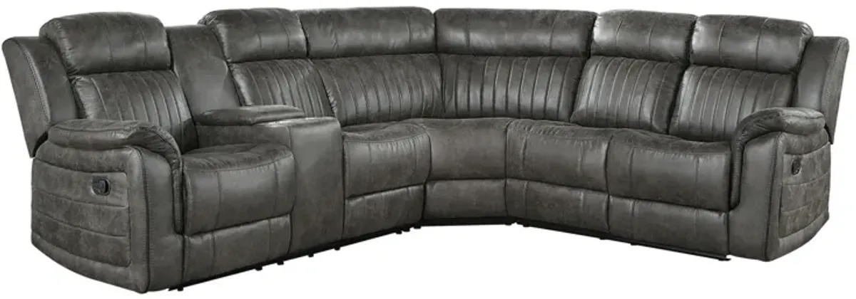 Spivey 3-pc. Reclining Sectional in Brownish Gray by Homelegance