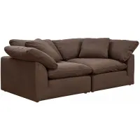 Puff Slipcover 2-pc..Sectional in Brown by Sunset Trading