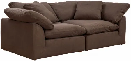Puff Slipcover 2-pc.Sectional in Brown by Sunset Trading