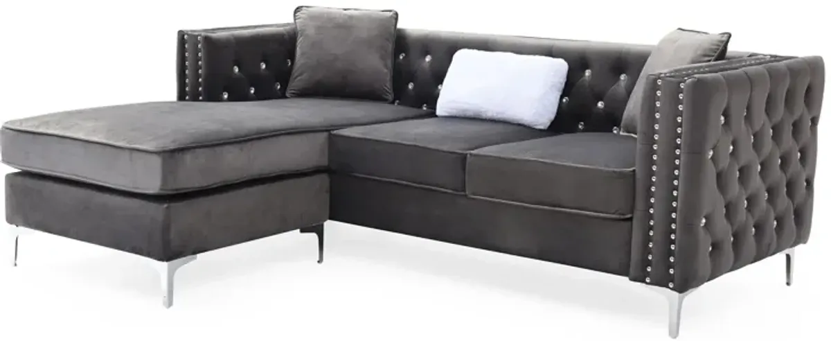 Paige Sofa Chaise in Gray by Glory Furniture