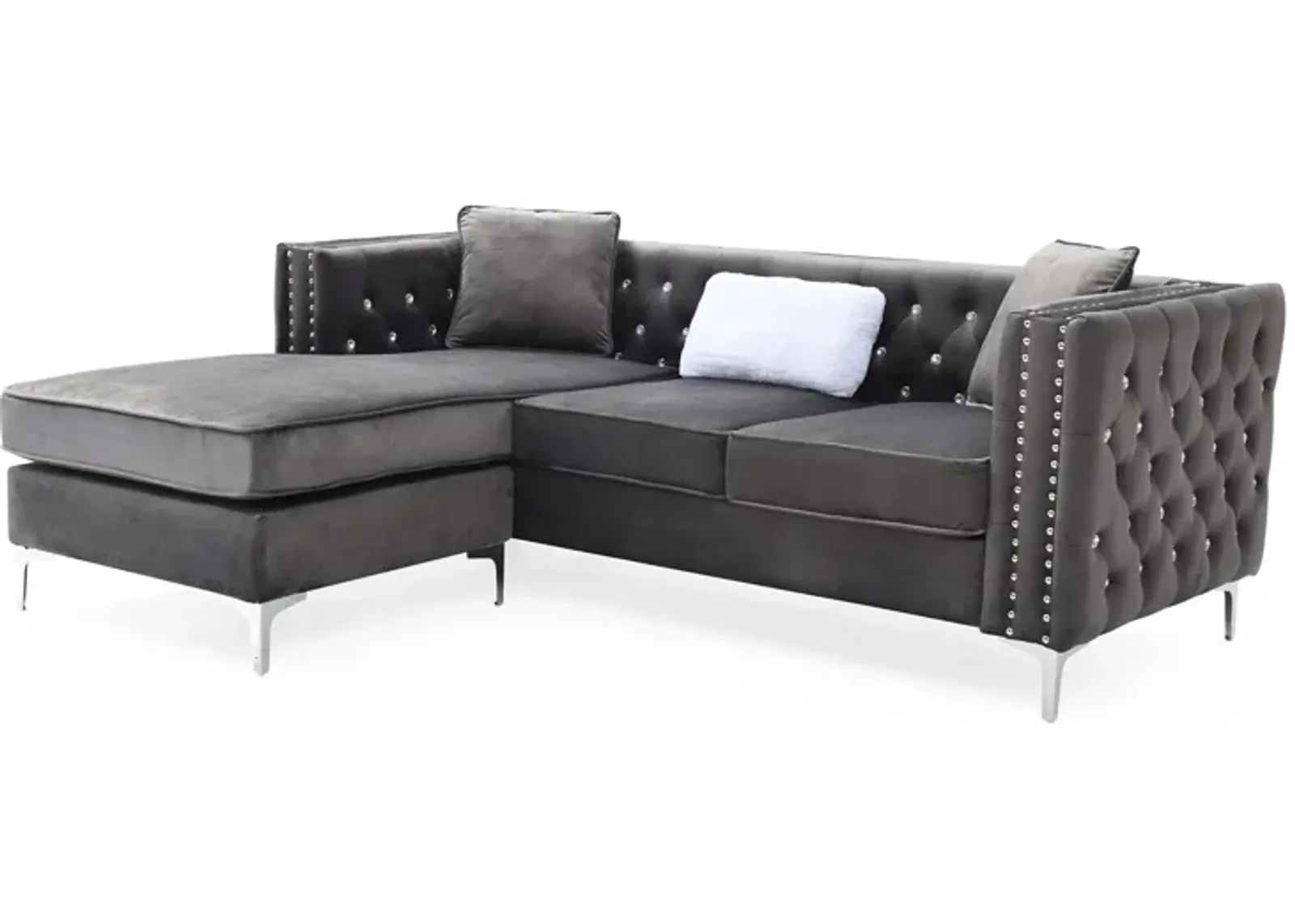 Paige Sofa Chaise in Gray by Glory Furniture