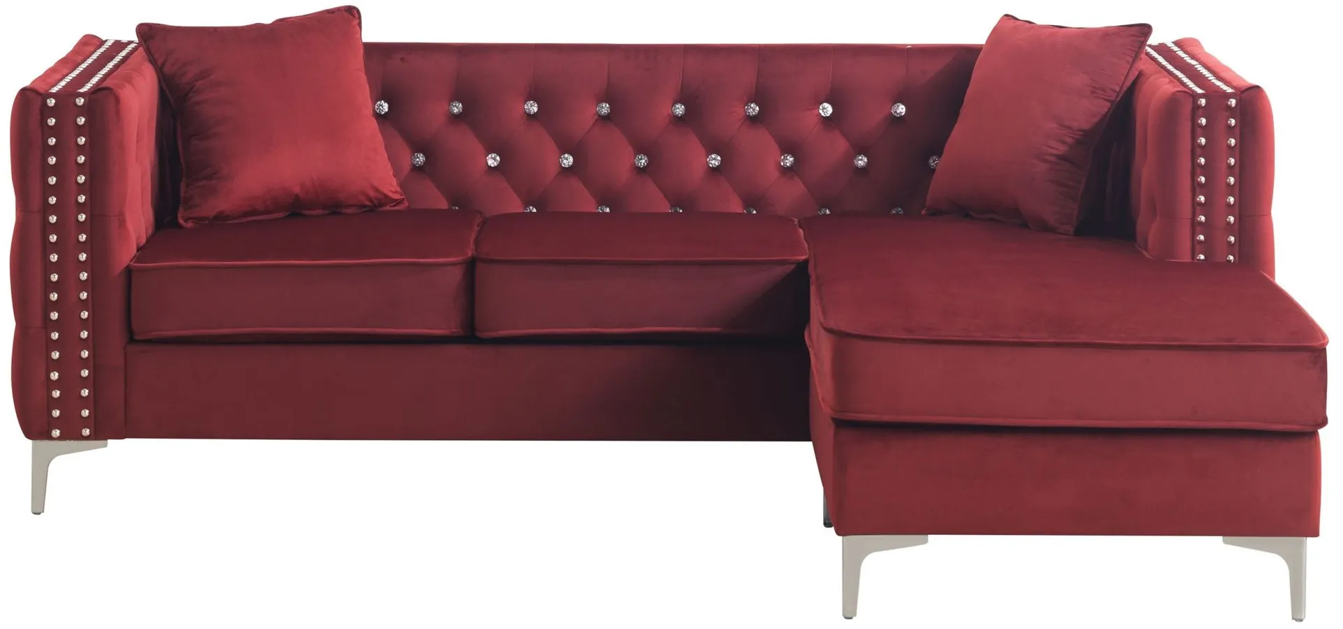Paige Sofa Chaise in Burgundy by Glory Furniture