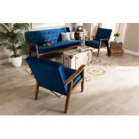 Sorrento 3-pc.. Living Room Set in Navy Blue/Brown by Wholesale Interiors